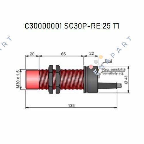 SC30P-RE25 T1 Капазивен сензор