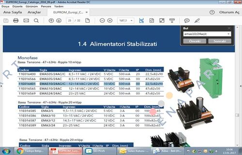 11E016401 / EMAS10 / 24AC / C стабилизирани захранващи устройства