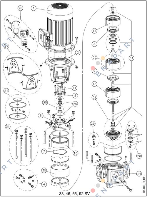 KL01AC0 - KIT SV33/46/66/92 M.SEAL+OR EP УПЛЪТНИТЕЛЕН КОМПЛЕКТ