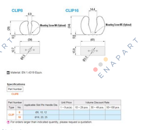 CLIP8  SLOT PINS & ВТУЛКИ