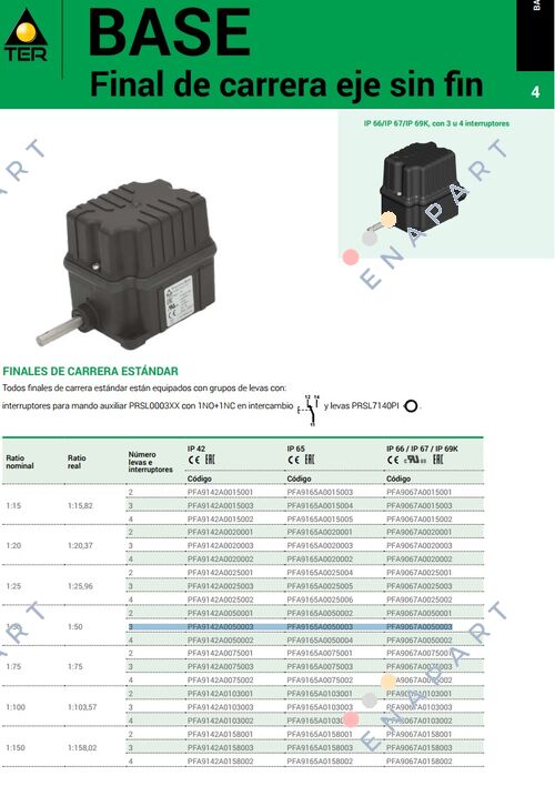 PFA9067A0050003 КРАЕН ПРЕВКЛЮЧВАТЕЛ ПРИ ОСНОВНИ ОБОРОТИ